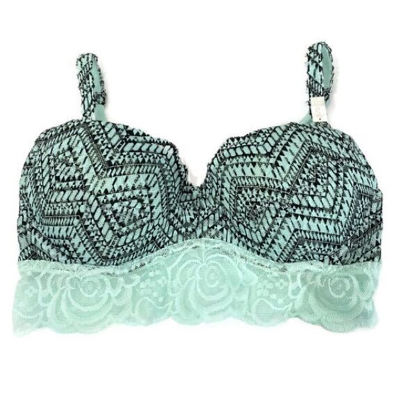 Victoria’s Secret Pink push up padded lace bralette longline bra Xsmall - Picture 1 of 3